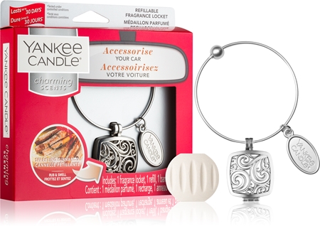 Yankee Candle Sparkling Cinnamon deodorante per auto pendaglio + ricarica (Square)