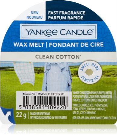 Yankee Candle Clean Cotton illatos viasz aromalámpába