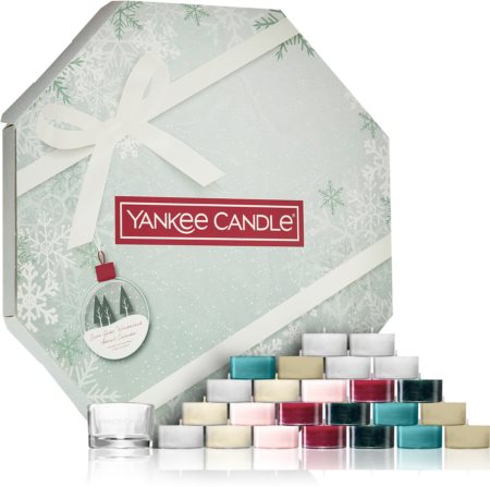 Yankee Candle Snow Globe Wonderland 24 Tea Lights & Tea Light Holder Adventes kalendārs