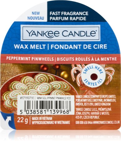 Yankee Candle Peppermint Pinwheels ceară pentru aromatizator