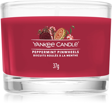 Yankee Candle Peppermint Pinwheels mala mirisna svijeća bez staklene posude I.
