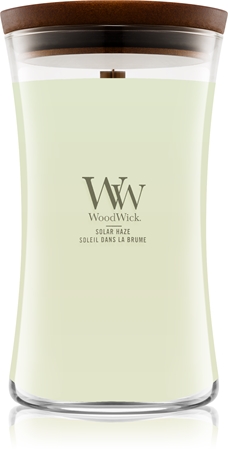 Woodwick Solar Haze vela perfumada com pavio de madeira