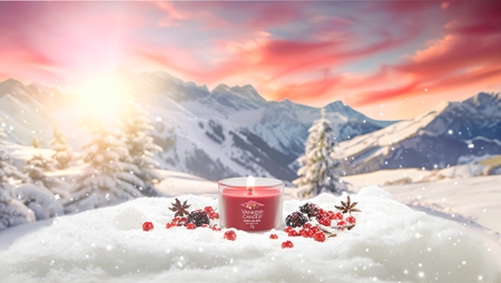 Yankee Candle Santa On Skis votive candle glass