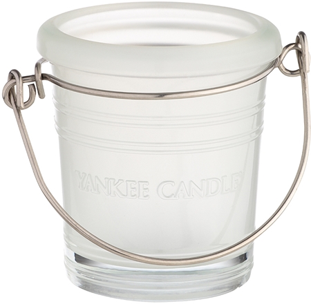 Yankee Candle Glass Bucket szklany świecznik na sampler II. White glass