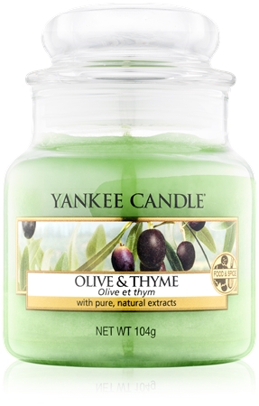 Yankee Candle Olive & Thyme vela perfumada 104 g Classic pequeña
