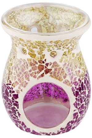 Yankee Candle Purple & Gold Crackle Glass Aroma Lamp