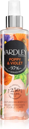 Yardley Poppy & Violet hydrating body spray for women