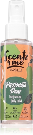 Yardley Scentz 4 Me Passionate Pear tělová mlha pro ženy