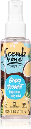 Yardley Scentz 4 Me Crazy Coconut tělová mlha pro ženy