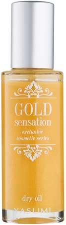 Yasumi Gold Sensation óleo seco com partículas de ouro para rosto, corpo e cabelo
