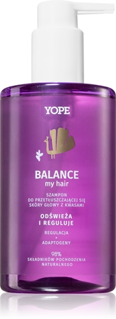 Yope BALANCE my hair tisztító sampon zsíros fejbőrre