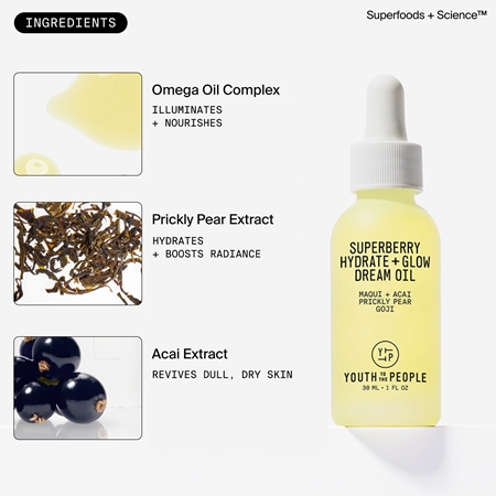 Youth To The People Superberry Hydrate + Glow Dream Oil rozjasňující a hydratační olej