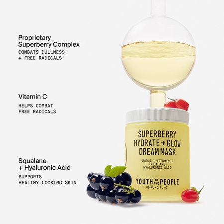 Youth To The People Superberry Hydrate + Glow Dream Mask Masker voor ...
