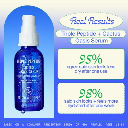 Youth To The People Oasis Triple Peptide + Cactus Serum pleťové sérum na tvár a krk