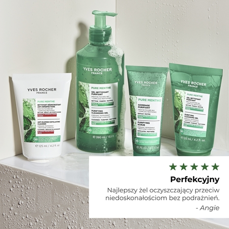 Yves Rocher Pure Menthe delikatny żel oczyszczający z efektem peelingu