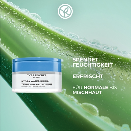Yves Rocher Hydra Water-Plump hydratisierende Gel-Creme für normale Haut und Mischhaut