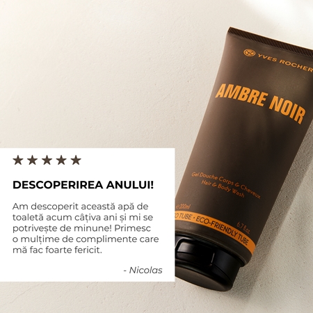 Yves Rocher Ambre Noir gel de dus pentru corp si par pentru barbati