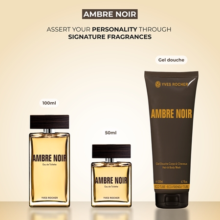 Yves Rocher Ambre Noir Gel de douche corps et cheveux pour homme