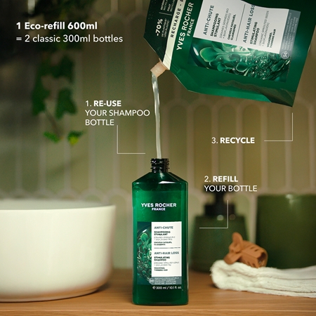 Yves Rocher ANTI-CHUTE Shampoo für das Wachstum der Haare und die Stärkung von den Wurzeln heraus