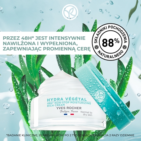 Yves Rocher Hydra Végétal krem intensywnie nawilżający 48 godz.