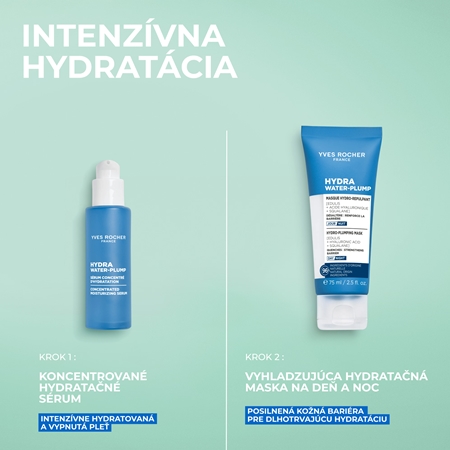 Yves Rocher Hydra Water-Plump hydratačná vyhladzujúca maska na deň aj noc