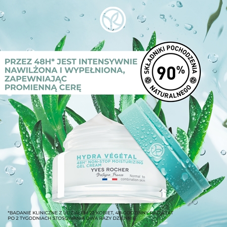 Yves Rocher Hydra Végétal odświeżający krem-żel 48 godz.