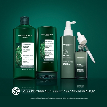 Yves Rocher ANTI-CHUTE Shampoo für das Wachstum der Haare und die Stärkung von den Wurzeln heraus