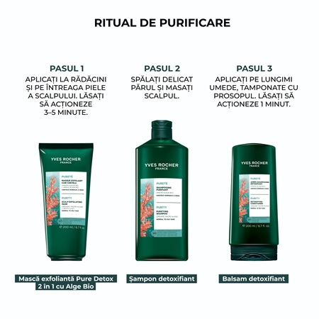 Yves Rocher Pureté șampon detoxifiant pentru curățare