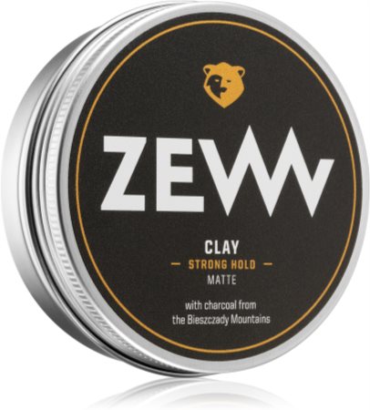 Zew For Men Charcoal Matte Clay matte Tonerde zum Stylen der Haare mit Aktivkohle