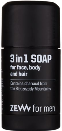 Zew For Men 3 in 1 Soap natürliche feste Seife für Gesicht, Körper und Haare 3in1