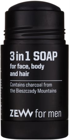 Zew For Men 3 in 1 Soap přírodní tuhé mýdlo na obličej, tělo a vlasy 3 v 1