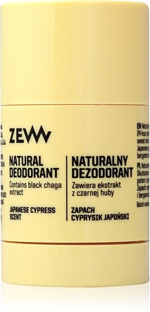 Zew For Men DEODORANT natural with black chaga, Japanese cypress дезодорант в стик