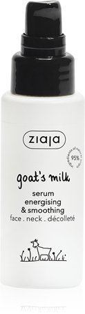 Ziaja Goat's Milk Mjukgörande fuktgivande serum för ljusare hud för ansikte, hals och bröst