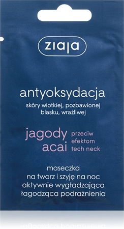 Ziaja Jagody Acai maseczka na twarz i szyję na noc