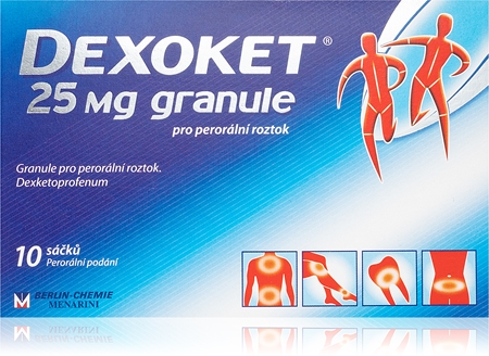 Dexoket Dexoket 10 sáčků x 25mg pro přípravu perorálního roztoku
