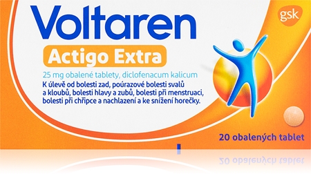 Voltaren Voltaren Actigo Extra 25mg obalené tablety proti bolesti, zánětu, otoku