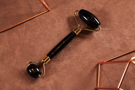 Zoë Ayla Extravagant Black Obsidian Roller rolo de massagem para rosto