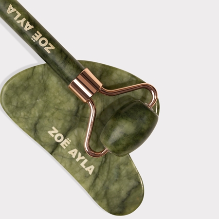 Zoë Ayla Jade Facial Roller And Gua Sha Tool Gift Set for the face