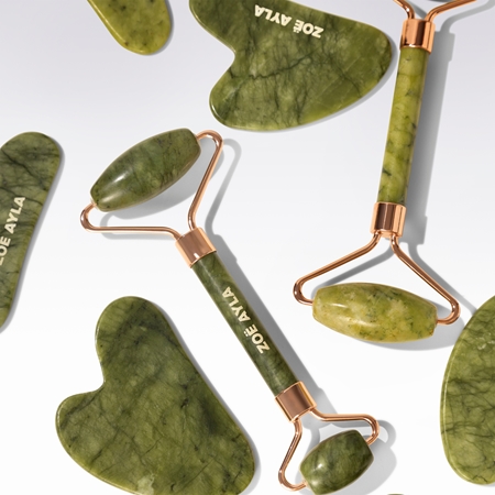 Zoë Ayla Jade Facial Roller And Gua Sha Tool Gift Set for the face