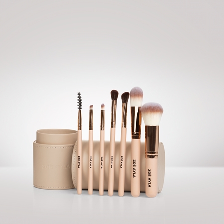 Zoë Ayla Makeup Brush Set 7 Piece Make-up Brush Set with Pouch