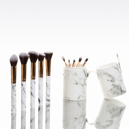 Zoë Ayla Makeup Brush Set Marble 10 Piece Make-up Brush Set with Pouch