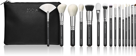 ZOEVA The Artists Brush Set Silver sivellinsetti ja pussi