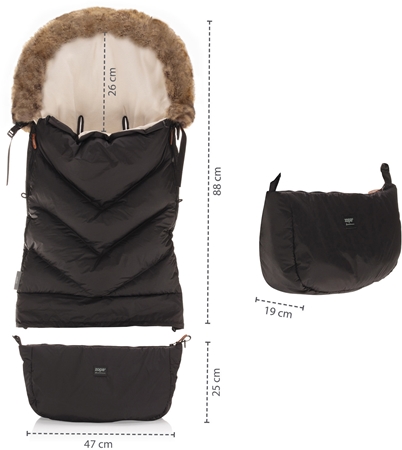 Zopa Fluffy Combi Night Black footmuff