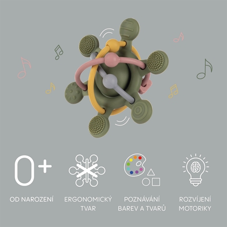 Zopa Silicone Rattle chrastítko s kousátkem