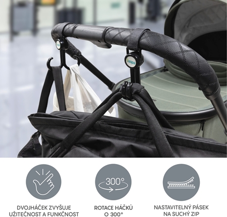 Zopa Double Stroller Hook dvojitý háček na kočárek