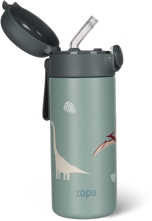 Zopa Thermo Bottle with Silicone Holder and Drinking Spout thermos with straw