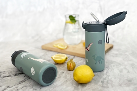 Zopa Thermo Bottle with Silicone Holder and Drinking Spout thermos with straw