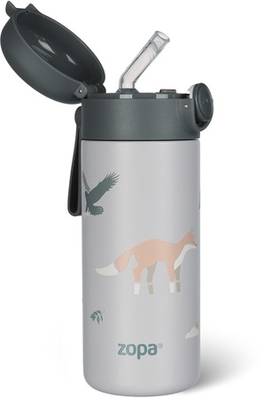 Zopa Thermo Bottle with Silicone Holder and Drinking Spout thermos with straw