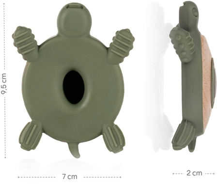 Zopa Silicone Wooden Teether Turtle kousátko