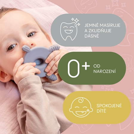 Zopa Silicone Wooden Teether Turtle kousátko